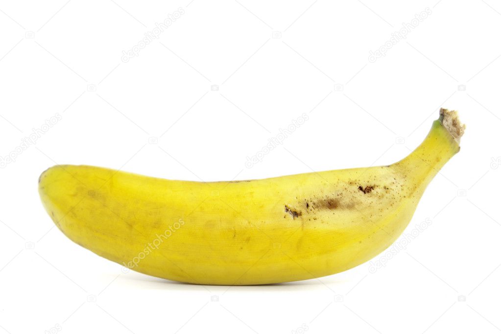 A banana isolated on white.