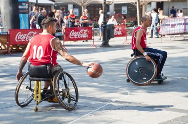 Men's Wheelchair Basketball Action clipart