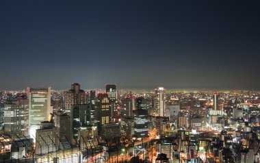 Night view of Osaka clipart