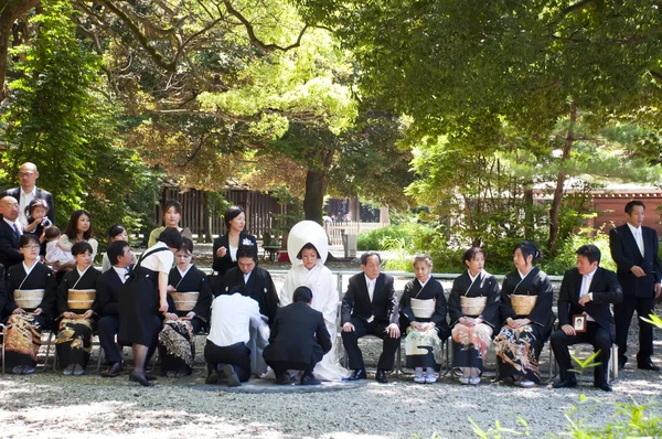 Feiring av et tradisjonelt japansk bryllup – stockfoto