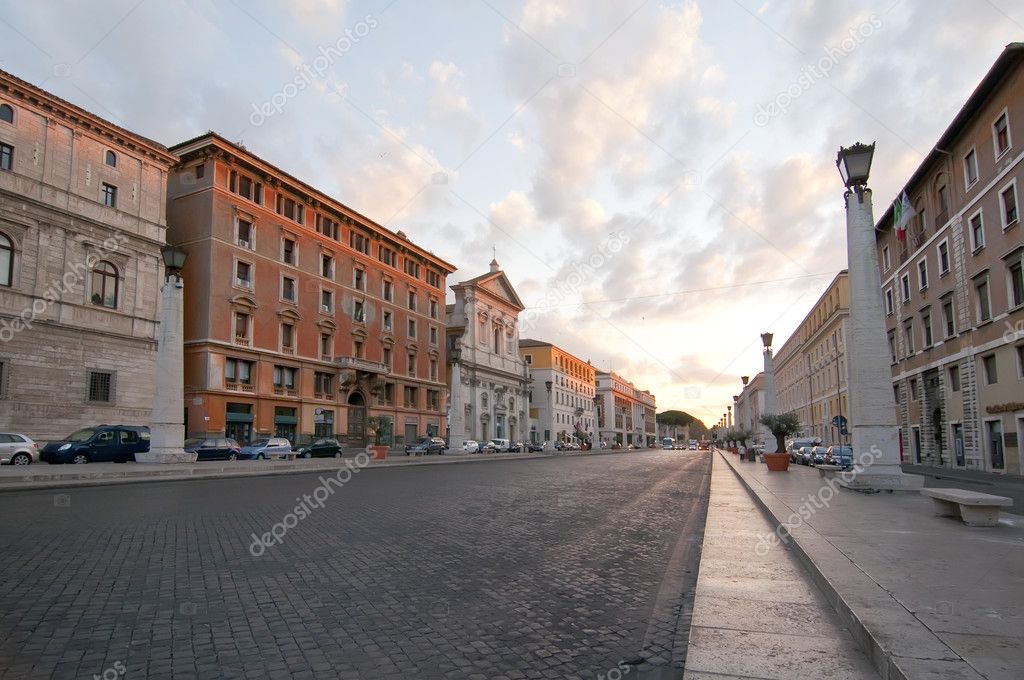 Empty street in Rome