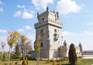 Tower of Belem in scale in Europa Park, Torrejon de Ardoz, Madrid clipart