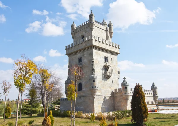 Башня Белем в масштабе в парке Европы, Торрехон де Ардос, Мадрид — стоковое фото