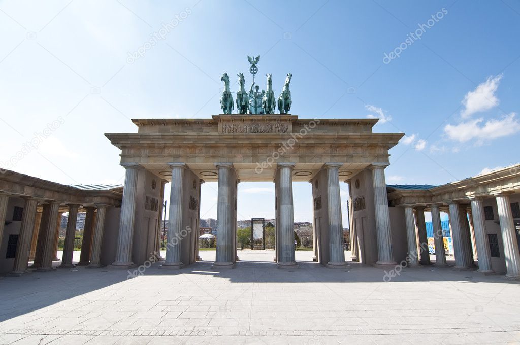 Brandenburg Gate in scale in Europa Park, Torrejon de Ardoz, Madrid