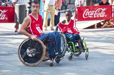 Men's Wheelchair Basketball Action clipart