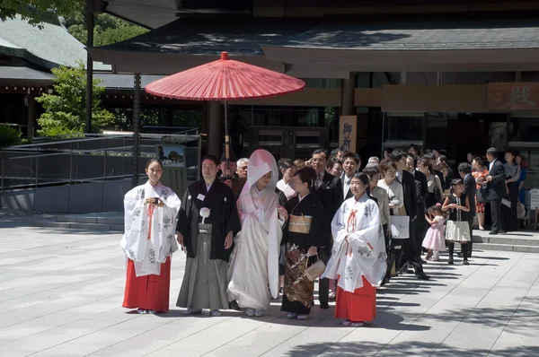 Святкування традиційних японських весілля Стокове Фото