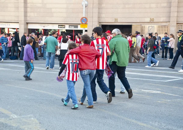 Fora do estádio Vicente Calderon, Madrid, Espanha — Fotografia de Stock