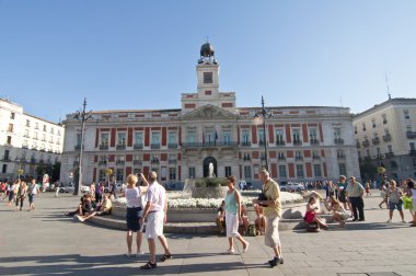 Post office building in the Plaza del Sol in Madrid, Spain clipart