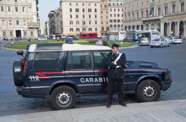 Carabinieri in Piazza Venezia clipart