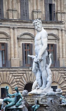 The fountain of Neptune in Florence clipart
