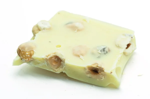 stock image White chocolate with hazelnuts