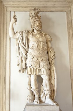 Sculpture of a Roman warrior clipart