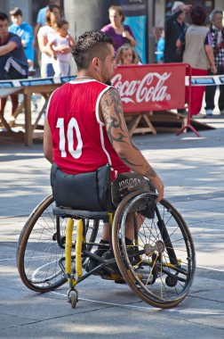 Erkekler tekerlekli sandalye basketbol eylem