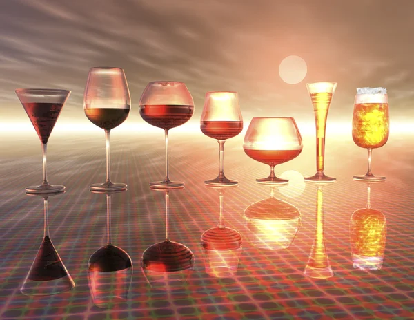 Ψηφιακή απεικόνιση ποτών — Φωτογραφία Αρχείου