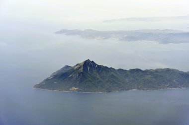 Aerial image of Mount Athos clipart