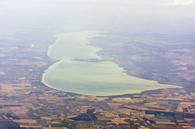 Aerial image of Lake Balaton clipart