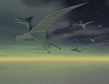 Flying dinosaurs clipart