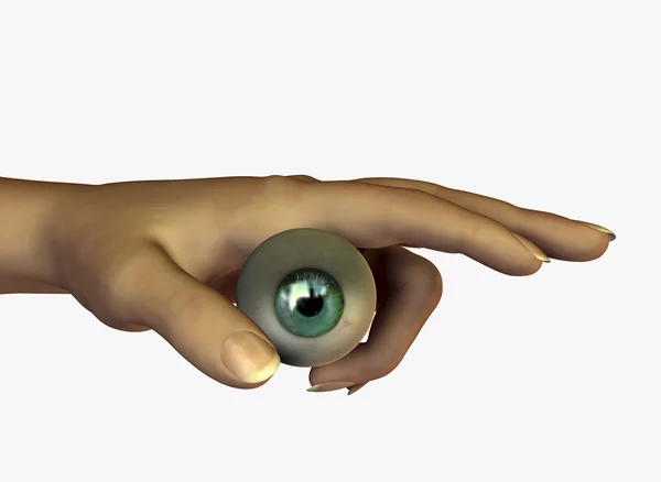 Digitální složení oka a ruky — Stock fotografie