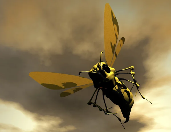 Цифровая визуализация пчелы — стоковое фото