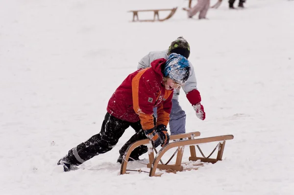 Sledding — Stock fotografie