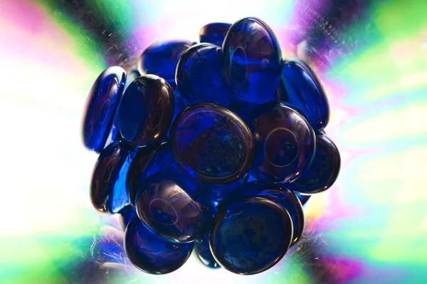 Blue glass beads — Stock Photo, Image