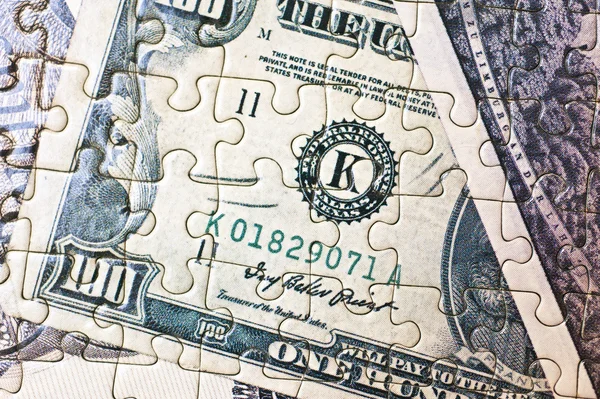 Puzzle do dinheiro — Fotografia de Stock