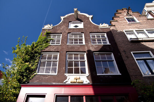 Scene in the old town of amsterdam, netherlands
