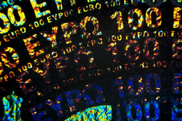 Microphoto Euro-Hologramm — Stockfoto