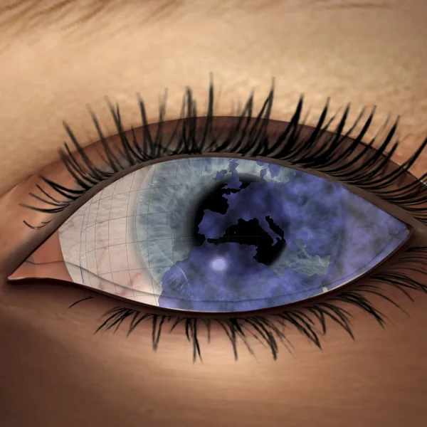 Digitale Visualisierung des weiblichen Auges — Stockfoto