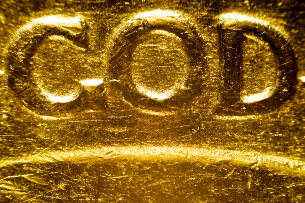 Мікро фотографія: деталь золотої монети долара — стокове фото