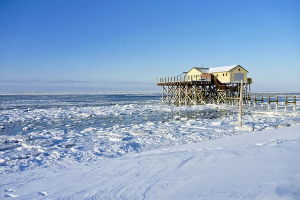 Spiaggia di San Pietro-Ording in inverno — Foto Stock