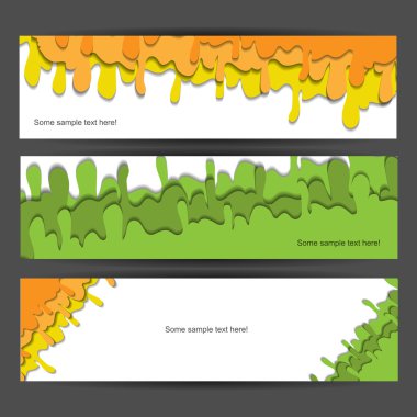 Colorful vector banner set with spay clipart
