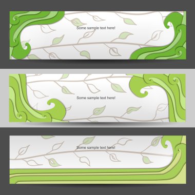 Nature vector banner set clipart