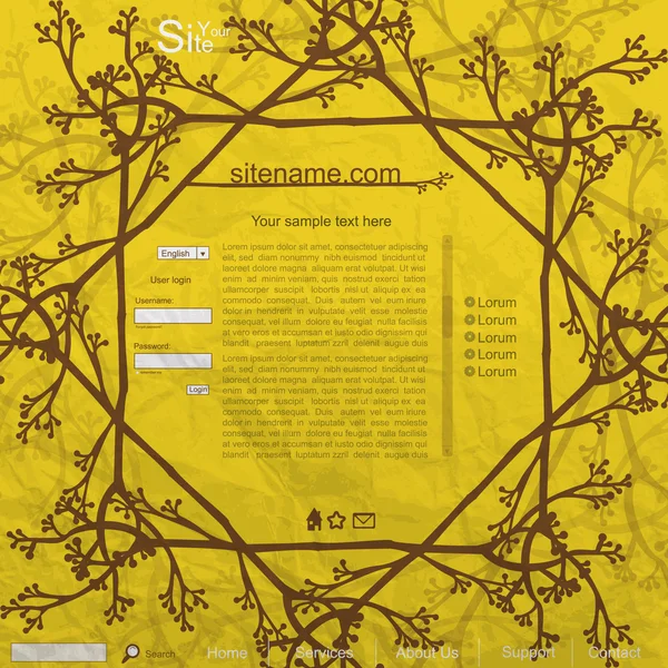 Amarelo natureza web design — Vetor de Stock