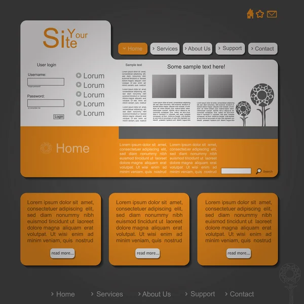 Diseño web naranja — Vector de stock