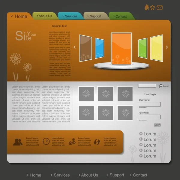 Natura arancione web design — Vettoriale Stock