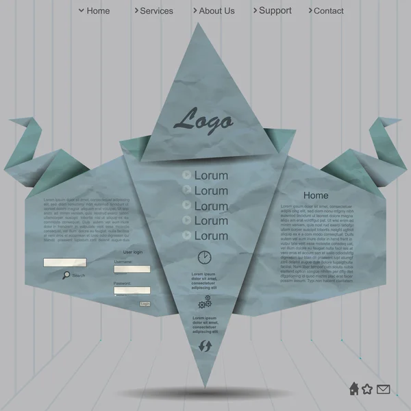 Origami vektör web tasarım