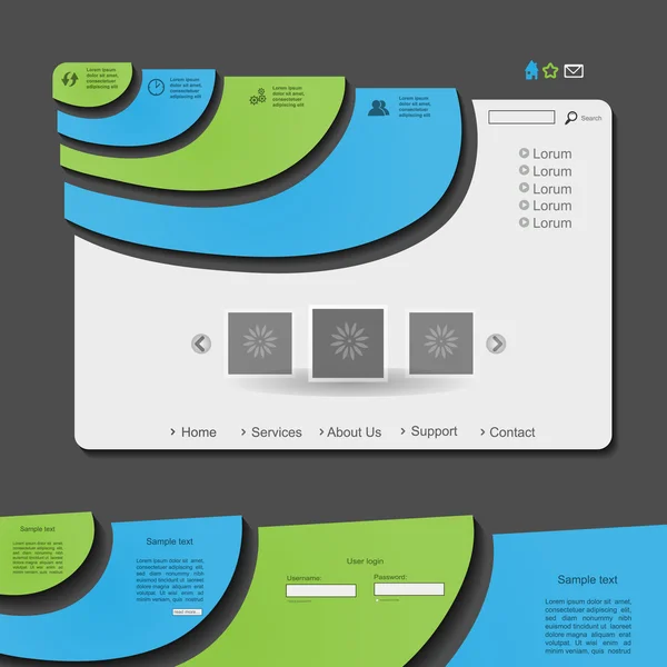 カラフルなベクトルの web デザイン — ストックベクタ