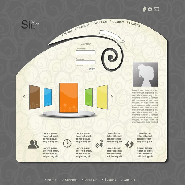 Kreativ papper webbdesign — Stock vektor