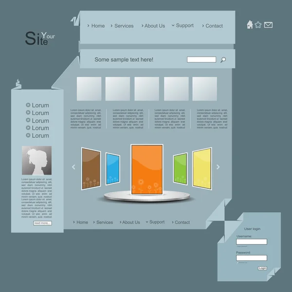Origami Website-Design — Stockvektor