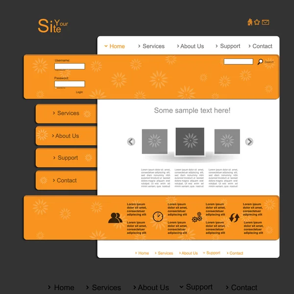 Oranje webdesign — Stockvector
