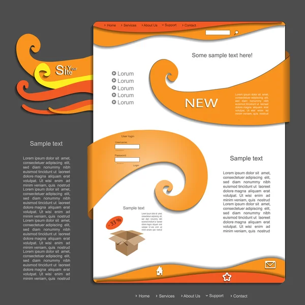 Diseño colorido del sitio web vector — Vector de stock