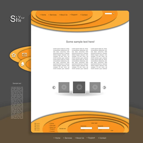 Diseño web vector naranja — Vector de stock