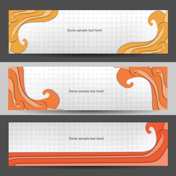 Orange modern banner set — Stock Vector