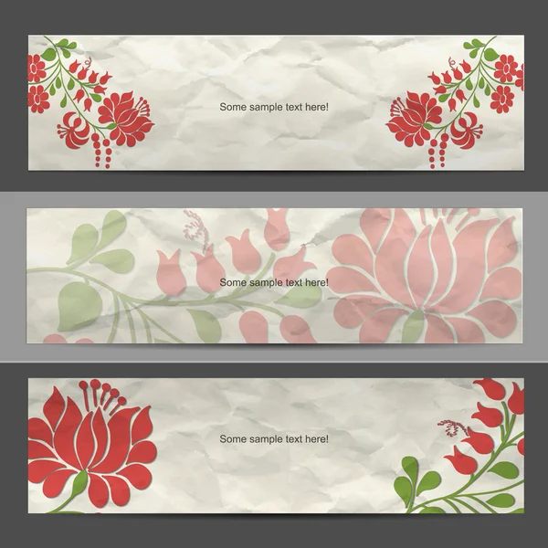 Ensemble de bannière avec fleur — Image vectorielle