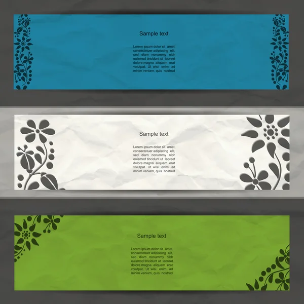 Banner set with flower — Stock Vector