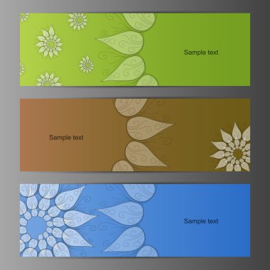 Nature vector banner set clipart