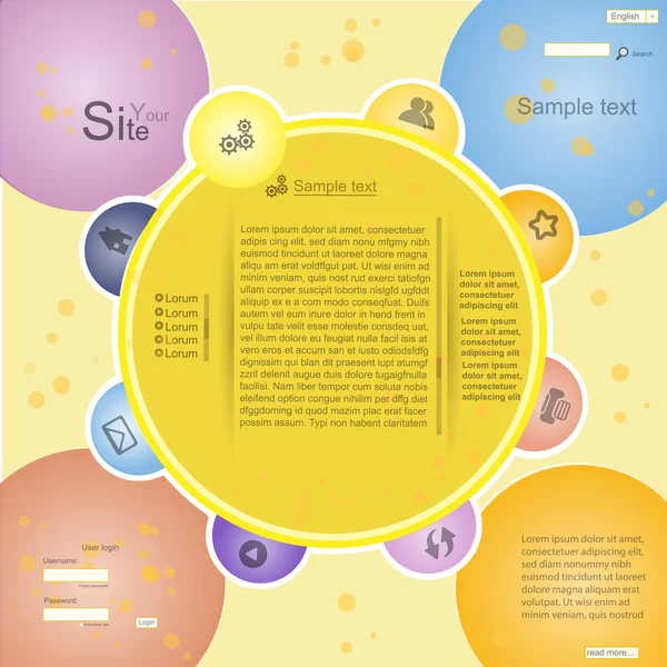 Renkli web sitesi tasarımı — Stok Vektör