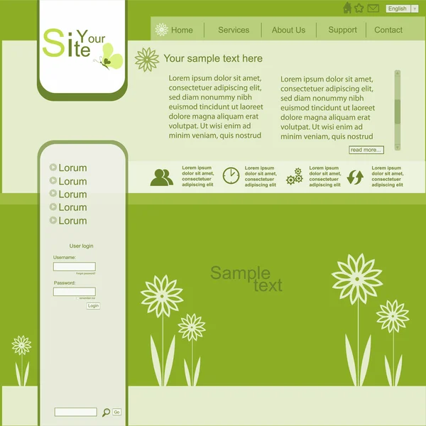 Green Nature Webdesign — Stockvektor