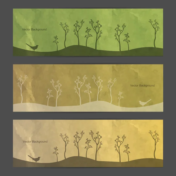 Nature abstract banner set — Stock Vector